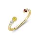 4 - Makena Yellow Sapphire and Red Garnet Open Wedding Band 