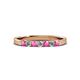 2 - Fiala 2.40 mm Pink Sapphire and Diamond 7 Stone Wedding Band 