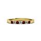 2 - Fiala 2.40 mm Red Garnet and Diamond 7 Stone Wedding Band 