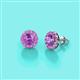3 - Bernice 0.71 ctw Round Amethyst Halo Stud Earrings 