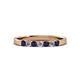 2 - Fiala 2.40 mm Blue Sapphire and Diamond 7 Stone Wedding Band 