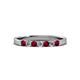 2 - Fiala 2.40 mm Ruby and Diamond 7 Stone Wedding Band 