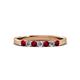 2 - Fiala 2.40 mm Ruby and Diamond 7 Stone Wedding Band 