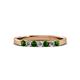 2 - Fiala 2.40 mm Green Garnet and Diamond 7 Stone Wedding Band 