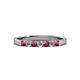 2 - Fiala 2.40 mm Rhodolite Garnet and Diamond 7 Stone Wedding Band 