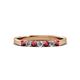 2 - Fiala 2.40 mm Rhodolite Garnet and Diamond 7 Stone Wedding Band 