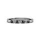 2 - Fiala 2.40 mm Black and White Diamond 7 Stone Wedding Band 