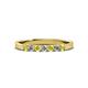 2 - Fiala 2.40 mm Yellow Sapphire and Diamond 7 Stone Wedding Band 