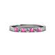 2 - Fiala 2.40 mm Pink Sapphire and Diamond 7 Stone Wedding Band 