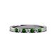 2 - Fiala 2.40 mm Green Garnet and Diamond 7 Stone Wedding Band 