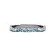 2 - Fiala 2.40 mm Aquamarine and Diamond 7 Stone Wedding Band 