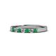 2 - Fiala 2.40 mm Emerald and Diamond 7 Stone Wedding Band 