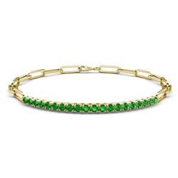 Lily ctw Green Garnet Paperclip Links Tennis Bracelet ctw Green Garnet Women Paperclip Links Tennis Bracelet in K Yellow Gold