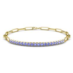 Lily ctw Tanzanite Paperclip Links Tennis Bracelet ctw Tanzanite Women Paperclip Links Tennis Bracelet in K Yellow Gold