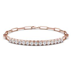 Lily ctw Natural Diamonds Paperclip Links Tennis Bracelet ctw Natural Diamonds Women Paperclip Links Tennis Bracelet in K Rose Gold