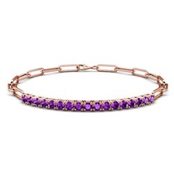Lily ctw Amethyst Paperclip Links Tennis Bracelet ctw Amethyst Women Paperclip Links Tennis Bracelet in K Rose Gold