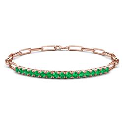 Lily ctw Emerald Paperclip Links Tennis Bracelet ctw Emerald Women Paperclip Links Tennis Bracelet in K Rose Gold