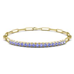 Lily ctw Tanzanite Paperclip Links Tennis Bracelet ctw Tanzanite Women Paperclip Links Tennis Bracelet in K Yellow Gold