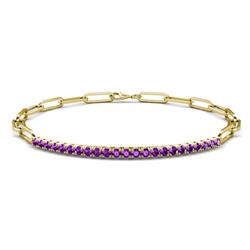 Lily ctw Amethyst Paperclip Links Tennis Bracelet ctw Amethyst Women Paperclip Links Tennis Bracelet in K Yellow Gold