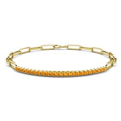 Lily ctw Citrine Paperclip Links Tennis Bracelet ctw Citrine Women Paperclip Links Tennis Bracelet in K Yellow Gold