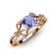 4 - Trissie Tanzanite Floral Solitaire Engagement Ring 