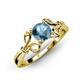 4 - Trissie Blue Topaz Floral Solitaire Engagement Ring 