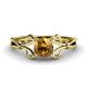 1 - Trissie Citrine Floral Solitaire Engagement Ring 