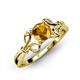 4 - Trissie Citrine Floral Solitaire Engagement Ring 