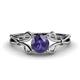 1 - Trissie Iolite Floral Solitaire Engagement Ring 