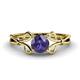 1 - Trissie Iolite Floral Solitaire Engagement Ring 