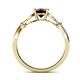 5 - Trissie Red Garnet Floral Solitaire Engagement Ring 
