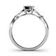 5 - Trissie Black Diamond Floral Solitaire Engagement Ring 