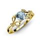 4 - Trissie Aquamarine Floral Solitaire Engagement Ring 