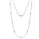1 - Adia (9 Stn/2mm) Blue Sapphire on Cable Necklace 