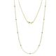 1 - Adia (9 Stn/2mm) Aquamarine on Cable Necklace 