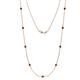 1 - Adia (9 Stn/3.4mm) Red Garnet on Cable Necklace 
