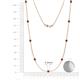 2 - Adia (9 Stn/3.4mm) Red Garnet on Cable Necklace 