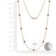 3 - Adia (9 Stn/3mm) Red Garnet on Cable Necklace 