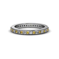 Caitlin Citrine and Diamond Eternity Band Citrine and Diamond Milgrain Womens Eternity Ring Stackable ctw K White Gold