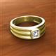 2 - Zion 5.00 mm Asscher Cut Natural Diamond Solitaire Men Wedding Band 
