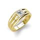 3 - Zion 5.00 mm Asscher Cut Natural Diamond Solitaire Men Wedding Band 