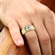 5 - Zion 5.00 mm Asscher Cut Natural Diamond Solitaire Men Wedding Band 