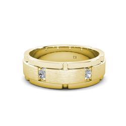 Laken ctw Round Moissanite Satin Finished Center and Polished Edges with Grooved Lines Men Wedding Band Round Moissanite ctw Satin Finished Center and Polished Edges with Grooved Lines Men Wedding Band K Yellow Gold