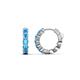 1 - Anika 0.90 ctw Blue Topaz (3.00 mm) Huggie Earrings 