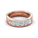 5 - Irvin 0.75 ctw Aquamarine 5 stone Comfort Fit Men Wedding Band (6 mm) 