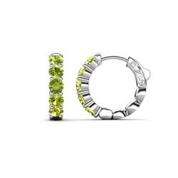 Anika ctw Peridot Huggie Earrings ctw Peridot Huggie Earrings prong setting in K White Gold