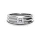 1 - Zion 5.00 mm Asscher Cut Natural Diamond Solitaire Men Wedding Band 