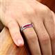 2 - Aaron 0.50 ctw Ruby 5 Stone Men Wedding Band (5 mm) 