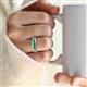 3 - Aaron 0.50 ctw Emerald 5 Stone Men Wedding Band (5 mm) 