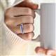 3 - Aaron 0.40 ctw Iolite 5 Stone Men Wedding Band (5 mm) 